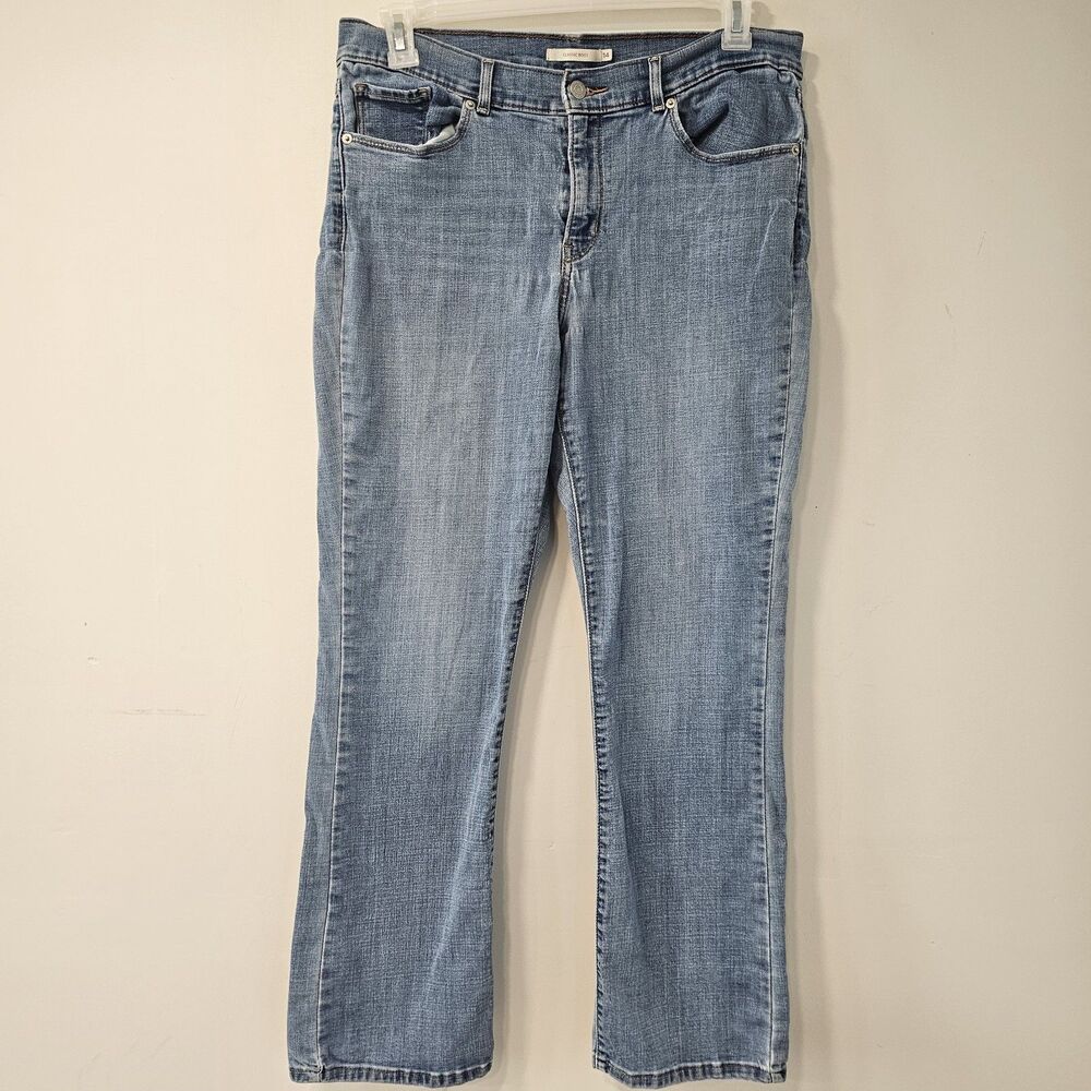 Women's Levis Classic Bootcut Denim Blue Jeans Size 14 Stretch 32 X 32